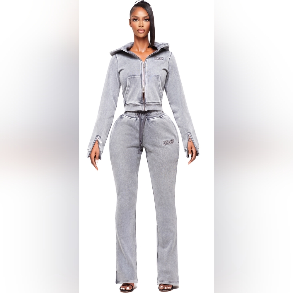 Women's Gray Zip-Up Track Suit